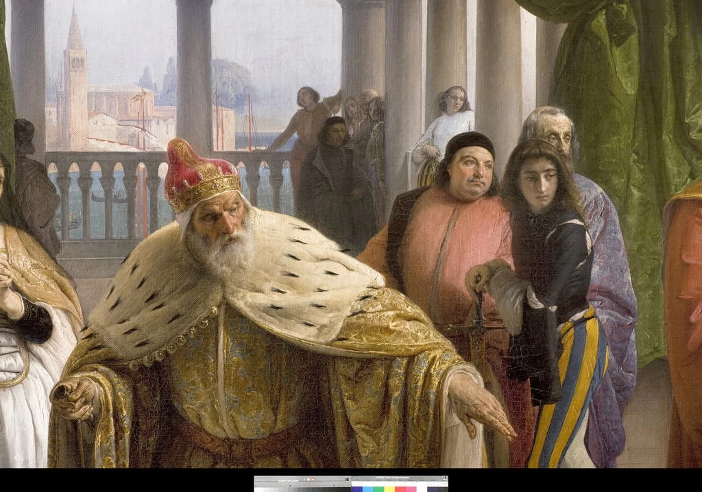L'ultimo abboccamento di Jacopo Foscari - 1835, Gallerie di Piazza Scala (Milan), dettaglio